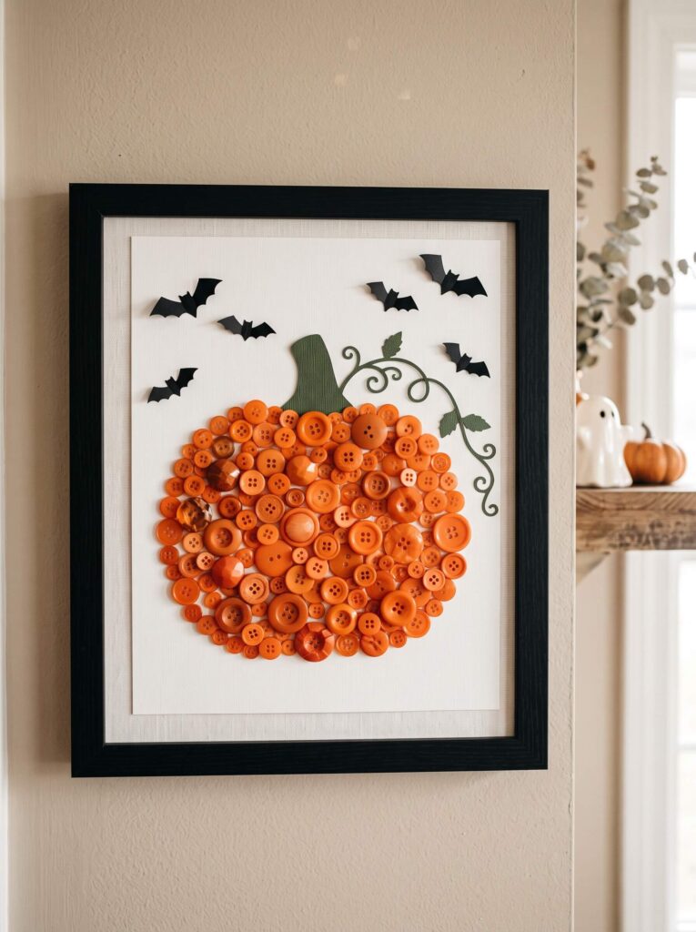 Button Pumpkin Wall Art