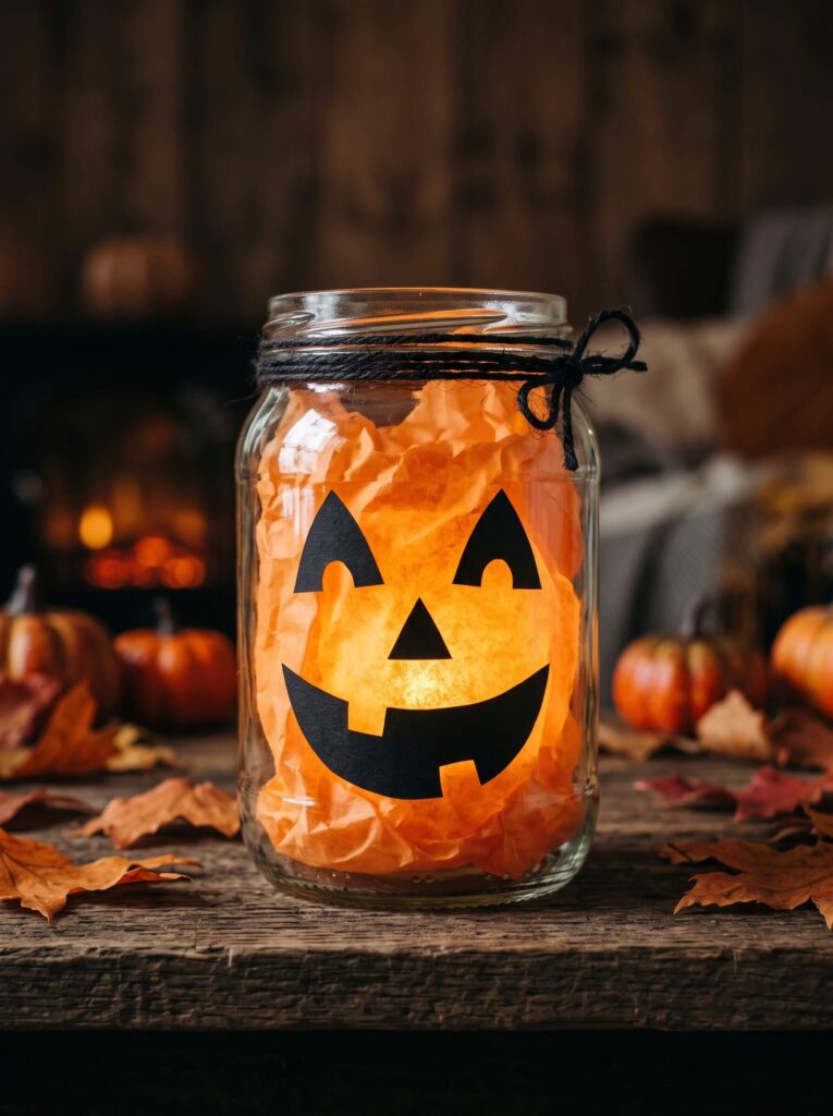 Jar Lantern With A Paper Face