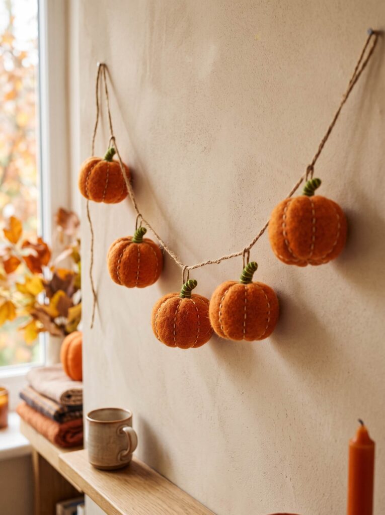 Felt Pumpkin Garland