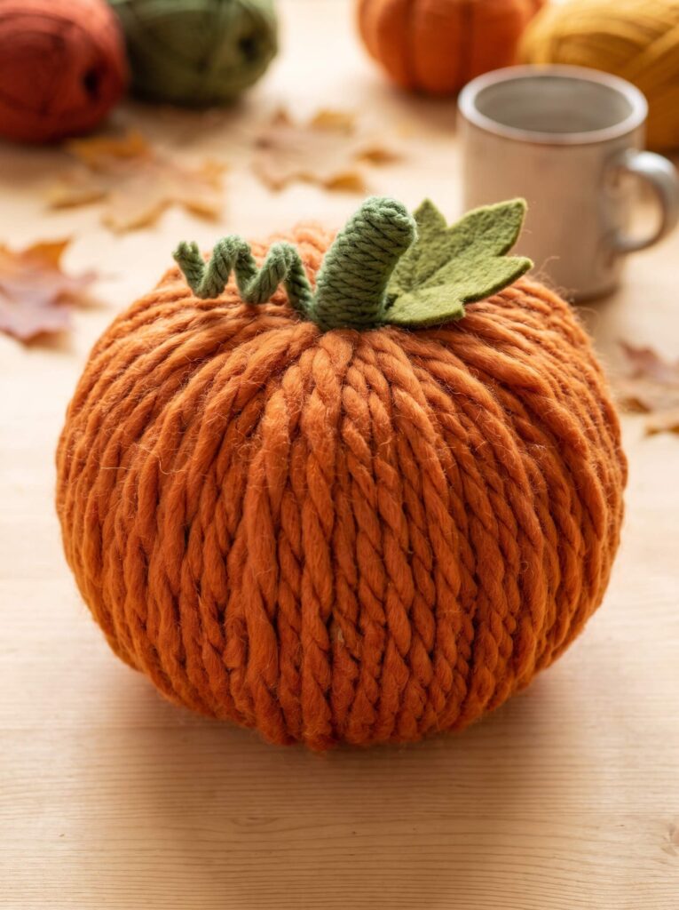 Yarn Wrapped Pumpkin