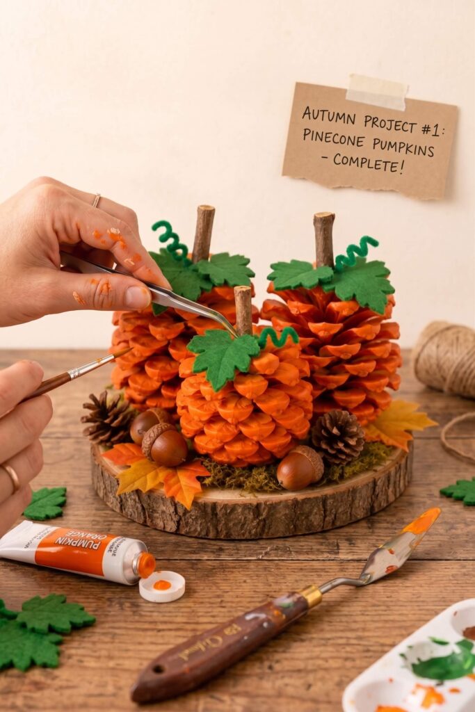 Pinecone Pumpkin Centrepiece