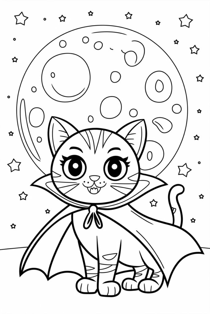 Cat Dressed as a Vampire
