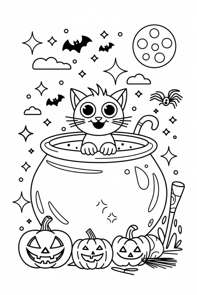Cat Hiding in a Cauldron