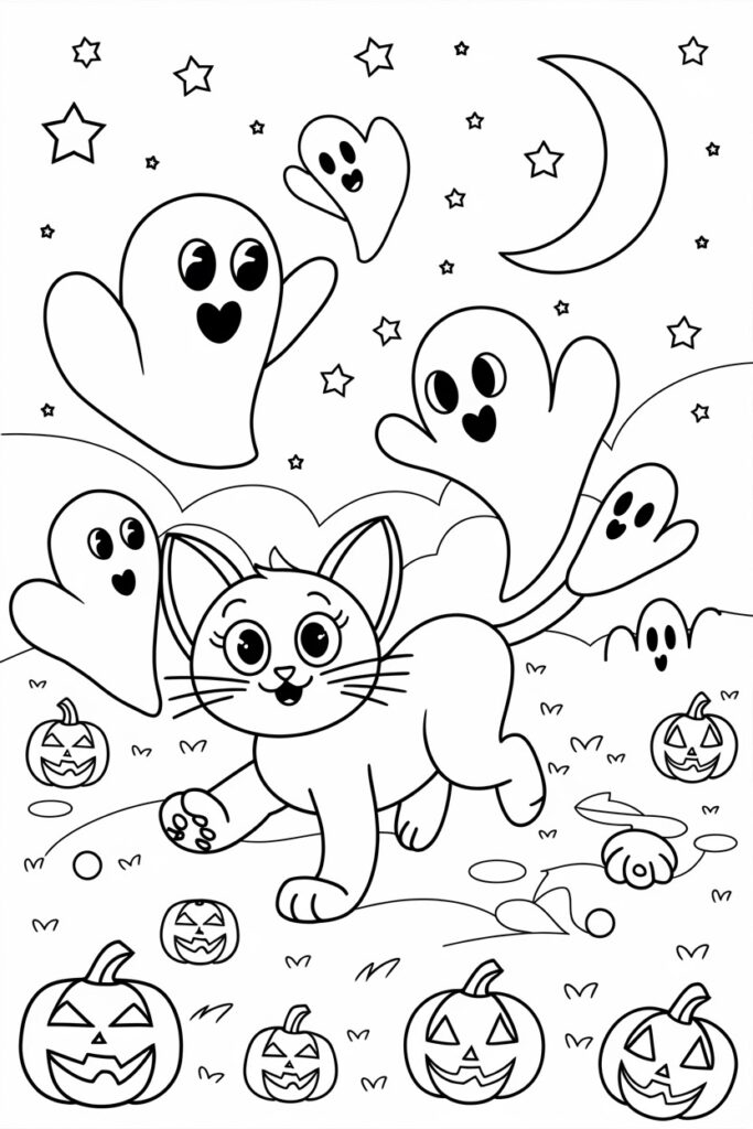 Cat and Ghost Friends