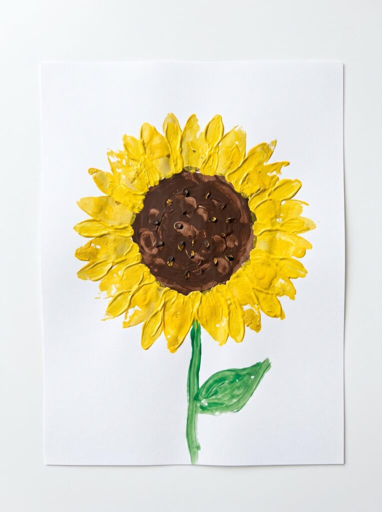 Cardboard Tube Stamped Sunflower