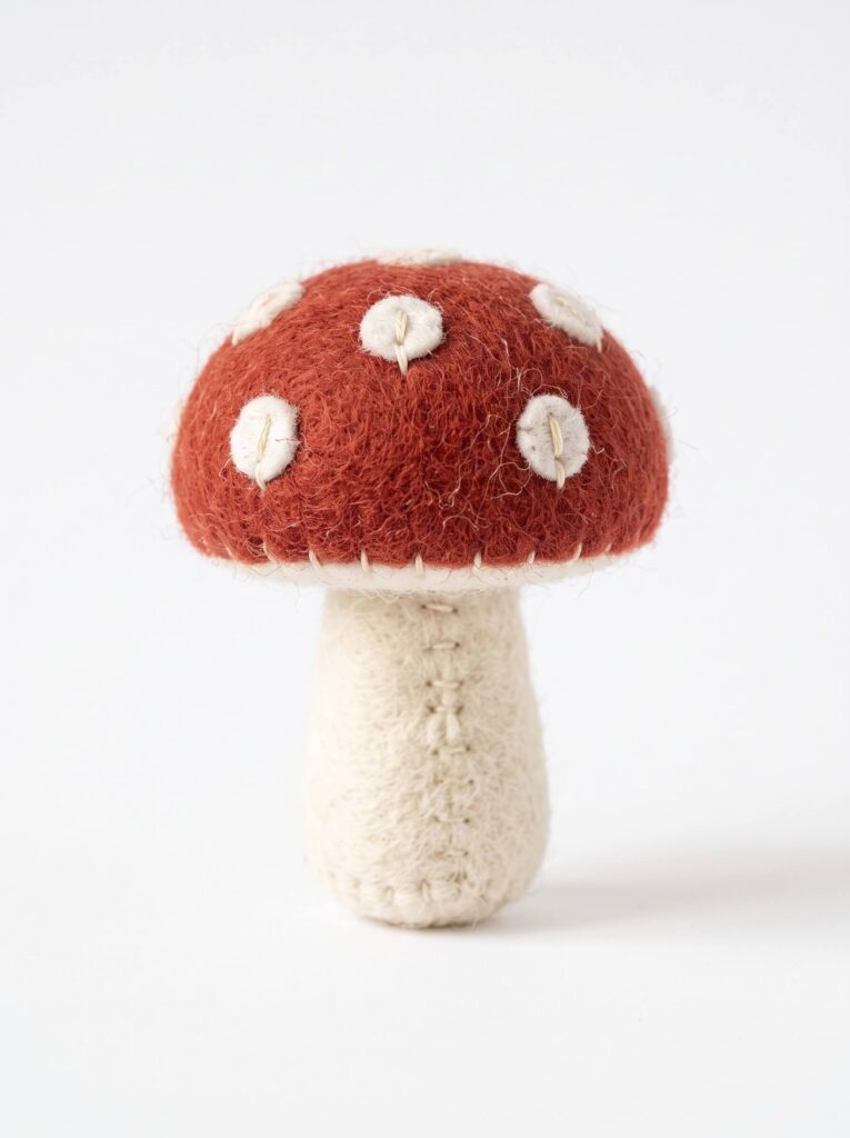 Felt Mushroom Figurine
