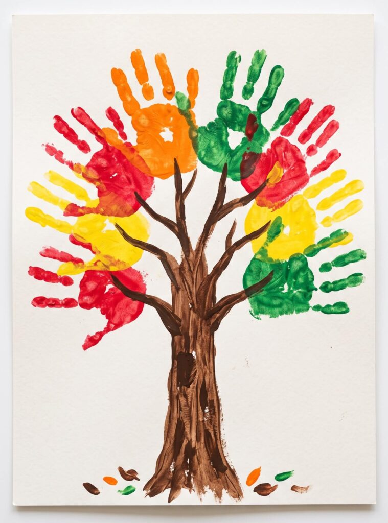Thankful Handprint Tree Poster