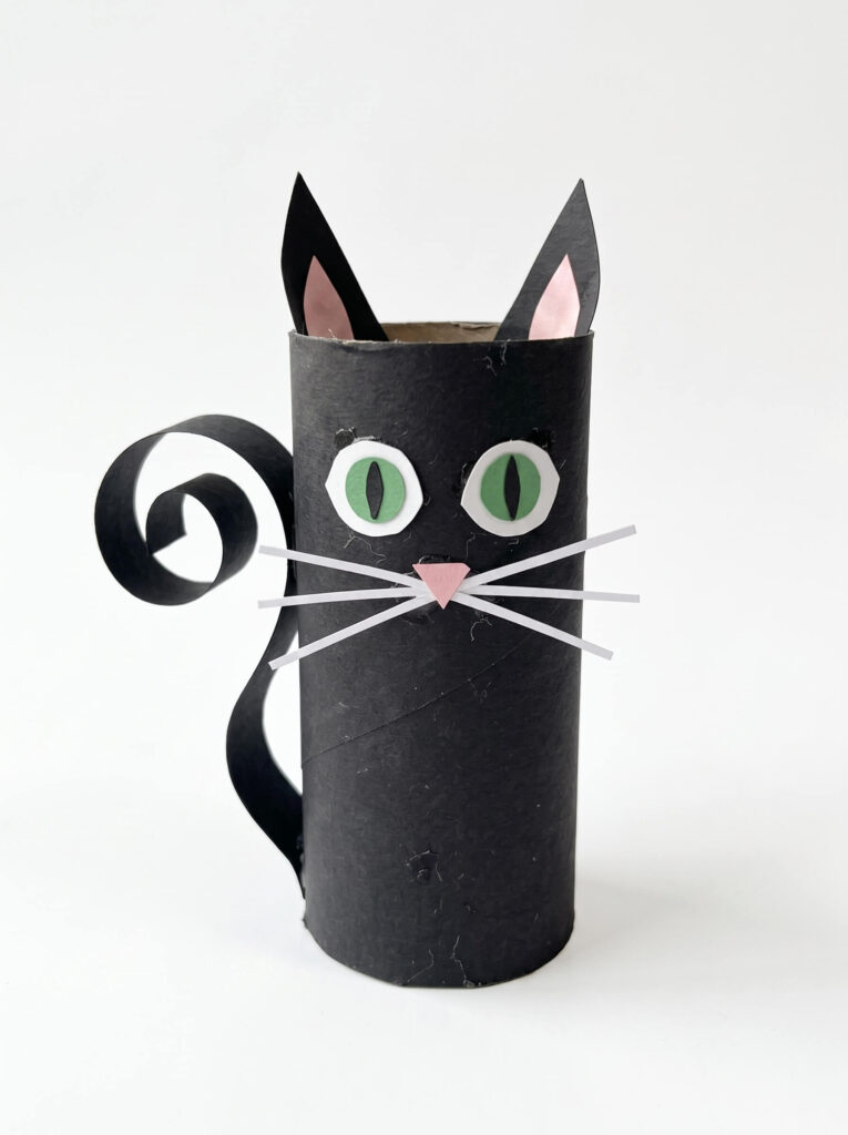 Black Cat With A Curled Tail