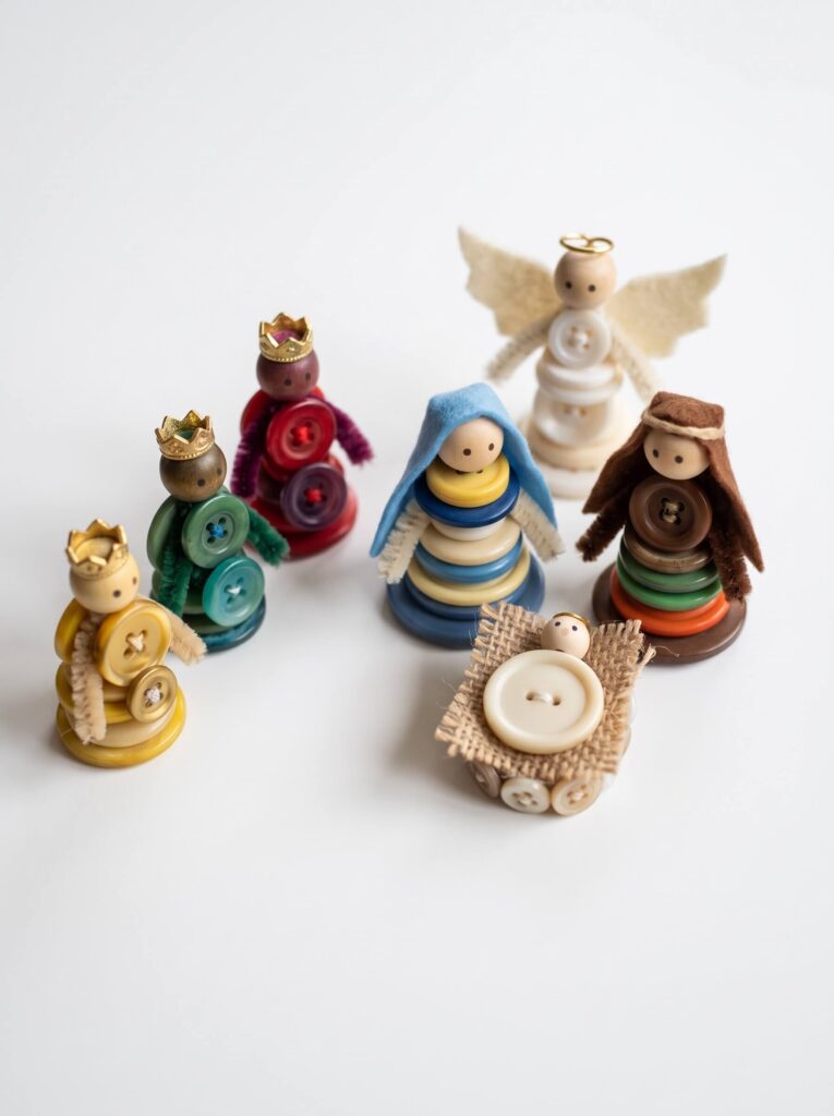 Button Nativity Figures