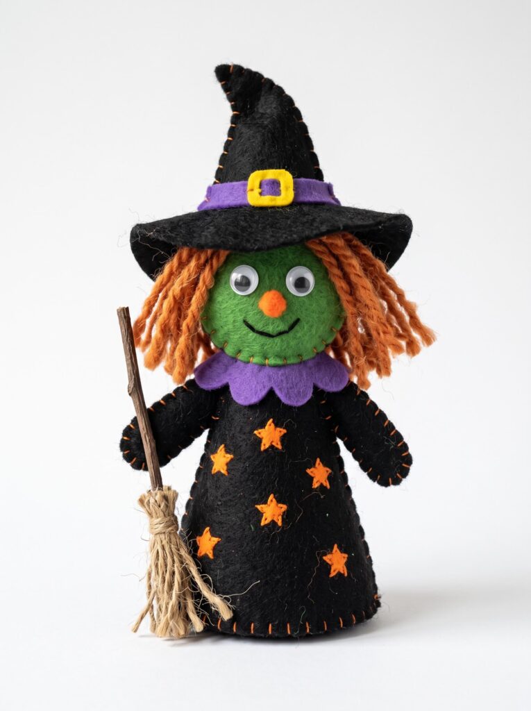 Green Felt Witch Cone