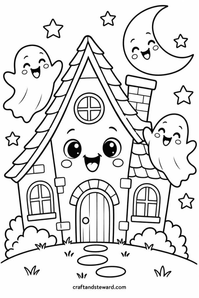 Happy Haunted House With Friendly Ghosts