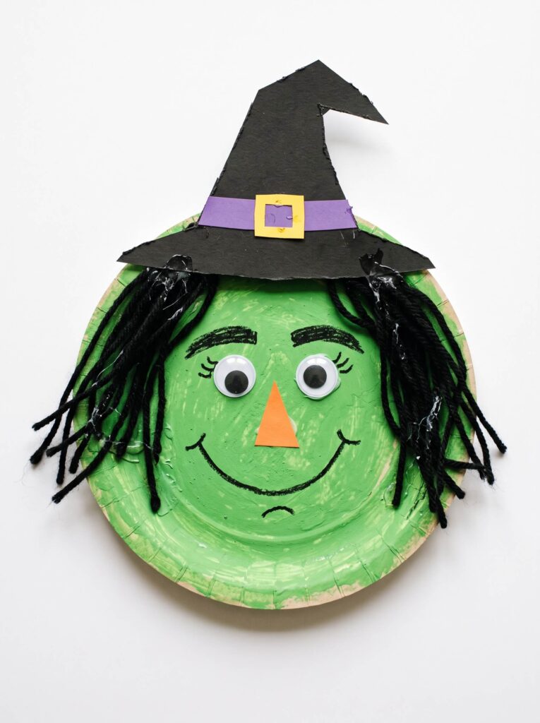 Paper Plate Witch Face