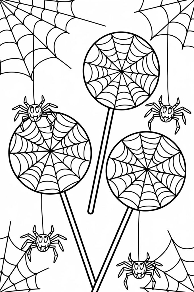 Spider Web Lollipops
