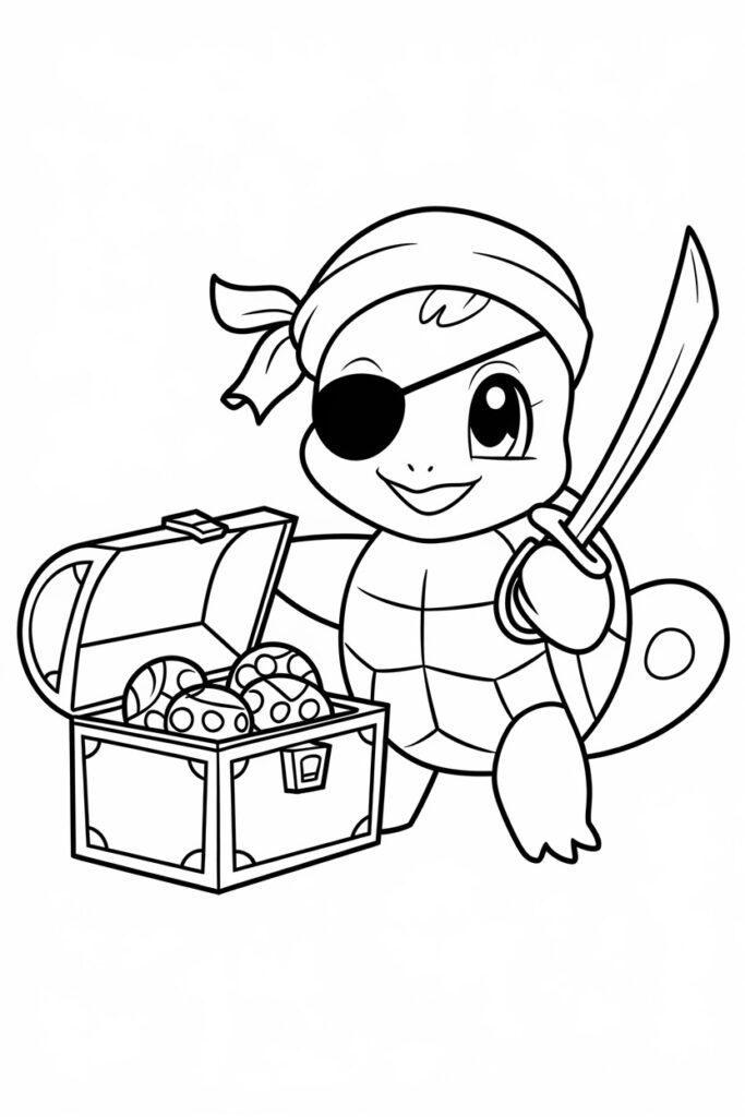 Squirtle Dressed as a Pirate