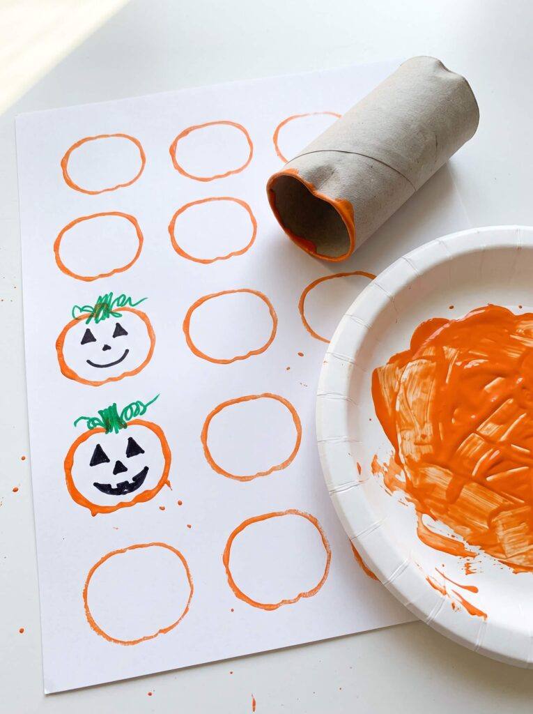 Tube Stamped Pumpkin Art